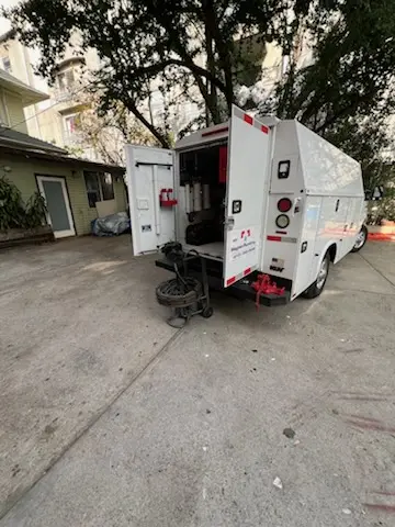 Magnet Plumbing service vehicle on-site for Water Heater Repair in Mira Monte